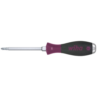 Wiha Schraubendreher MicroFinish Phillips mit durchgehender Sechskantklinge und massiver Stahlkappe PH1 x 80 mm (29149)