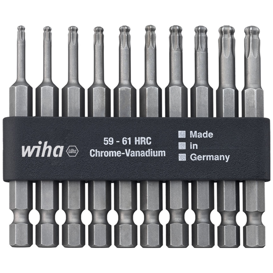 Wiha Bit Set Professional 70 mm TX Kugelkopf 10-tlg. 1/4 in Bitleiste