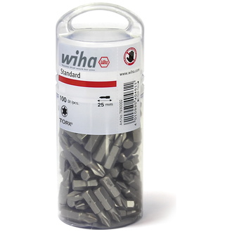 Wiha Bit Set Standard 25 mm TORX (T20) 100-tlg. 1/4" in Großpackung (40463)