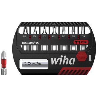 Wiha Bit Set BitBuddy 8-tlg., TY-Bit 29 mm 1/4" C6,3, PH,PZ,Torx, Zubehör für Schraubanwendungen, Impact- und Schlagschraubergeeignet