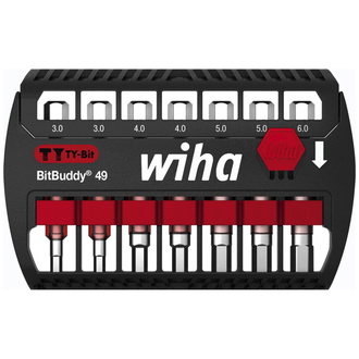 Wiha Bit Set BitBuddy 7-tlg., TY-Bit 49 mm Sechskant 1/4" E6,3, Zubehör für Schraubanwendungen, Impact- und Schlagschraubergeeignet