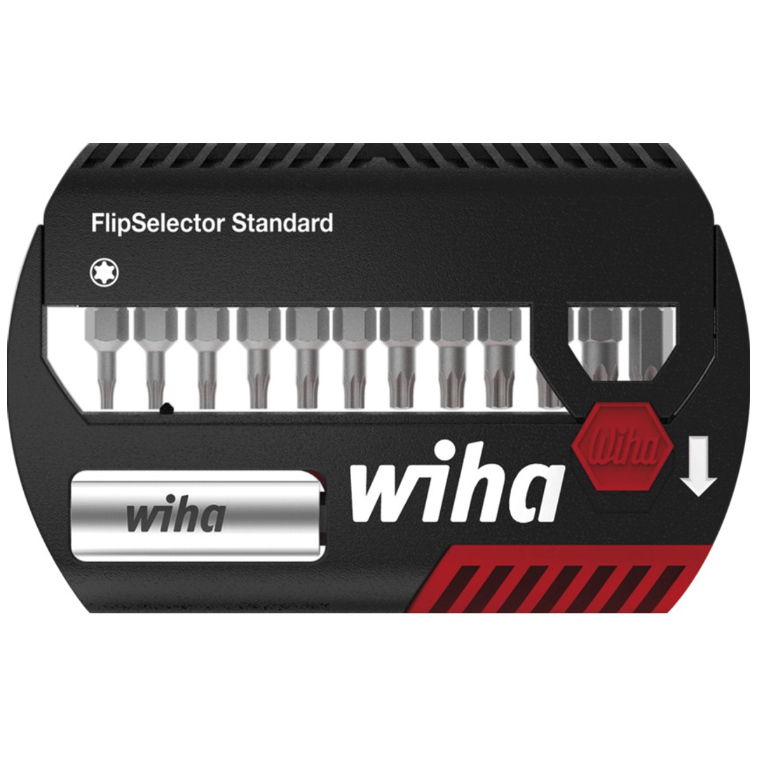 Wiha Bit Set FlipSelector Standard 25 mm TX 13-tlg. 1/4 C6,3 mit Gürtelclip