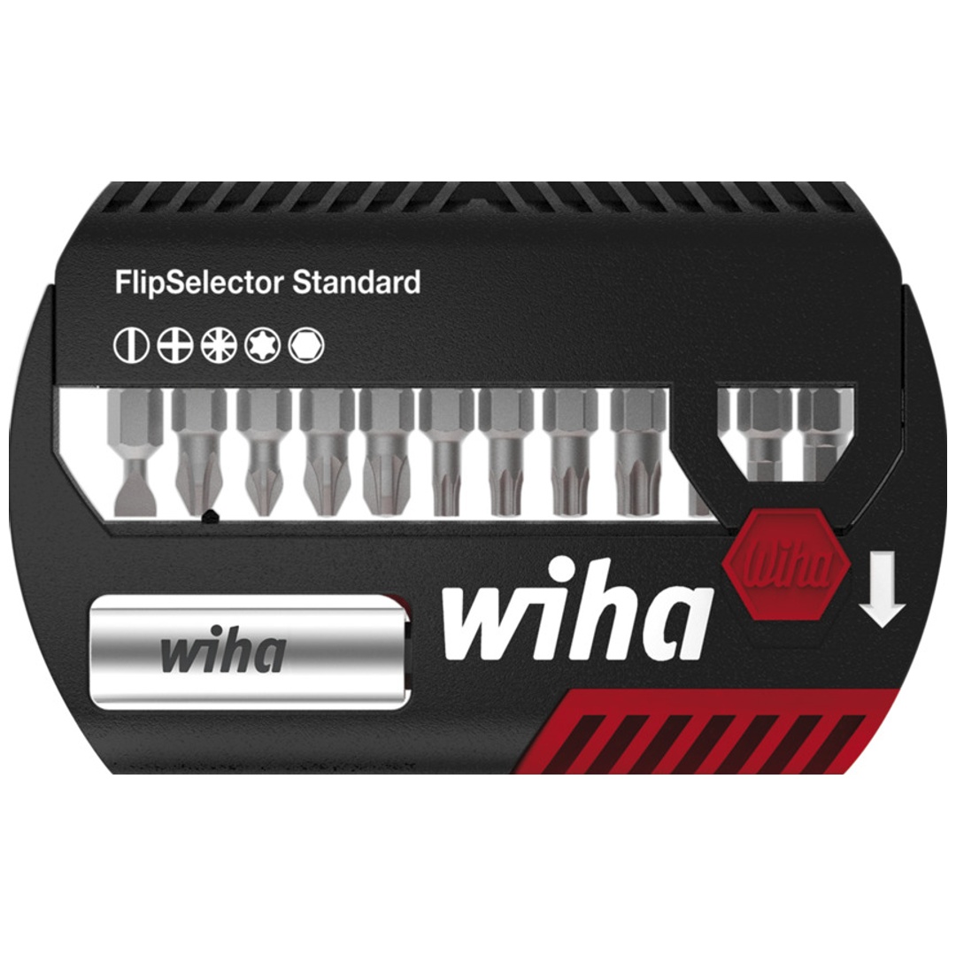 Wiha Bit Set FlipSelector Standard 25 mm gemischt 13-tlg. 1/4 C6,3