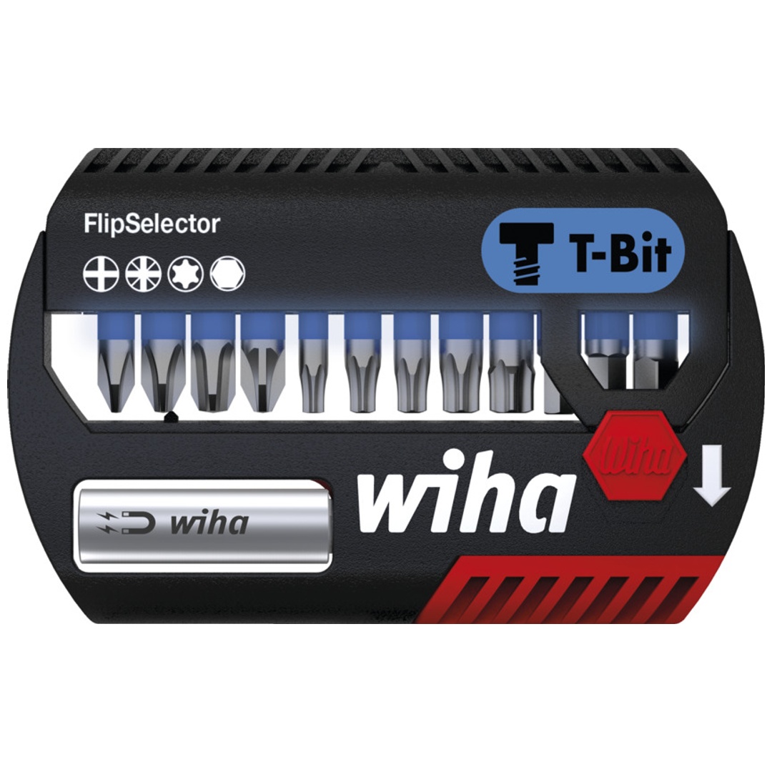Wiha Bit Set FlipSelector T-Bit 25 mm gemischt 13-tlg. 1/4 C6,3