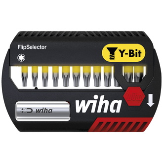 Wiha Bit Set FlipSelector Y-Bit 13-tlg., 25 mm, Torx 1/4" C6,3, magnetischer Bithalter, Impact- & Schlaugschrauber geeignet