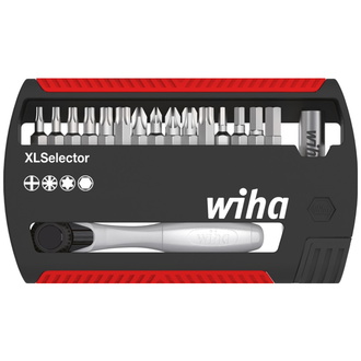 Wiha Bit Set XLSelector Standard 25 mm gemischt 16-tlg. mit Bitratsche 1/4" C6,3 (36951)