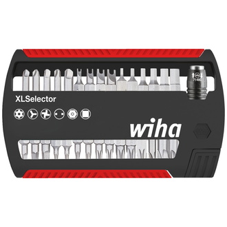 Wiha Bit Set XLSelector Sicherheitsbits Standard 25 mm gemischt 31-tlg. 1/4", Tri-Wing/Spanner/Innensechskant mit Bohrung/Torq-Set/Torx mit Loch/Innen