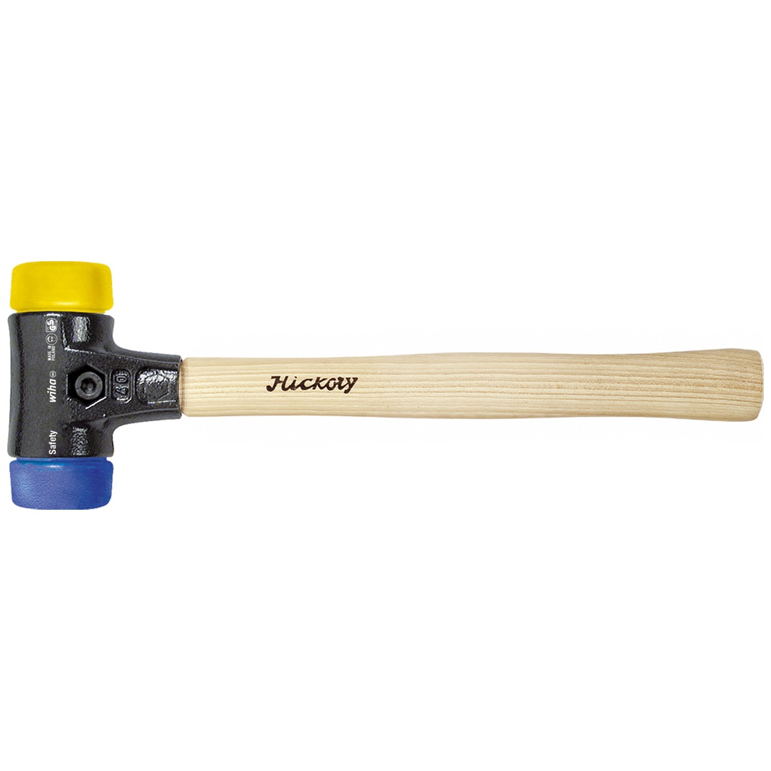 Wiha Schonhammer Safety weich/mittelhart mit Hickory-Holzstiel, Rund-Schlagkopf 30, 290 mm