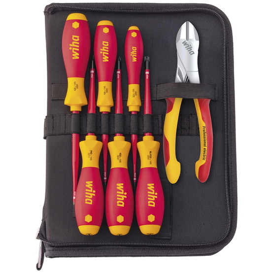 Wiha Werkzeug Set Elektriker Schraubendreher, Kraftseitenschneider 8-tlg. inkl. - 2