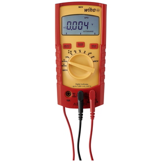 Wiha Digitales Multimeter bis 1.000 V AC, CAT IV inkl. 2x AAA-Batterien, mit True-RMS Funktion, LCD-Anzeige