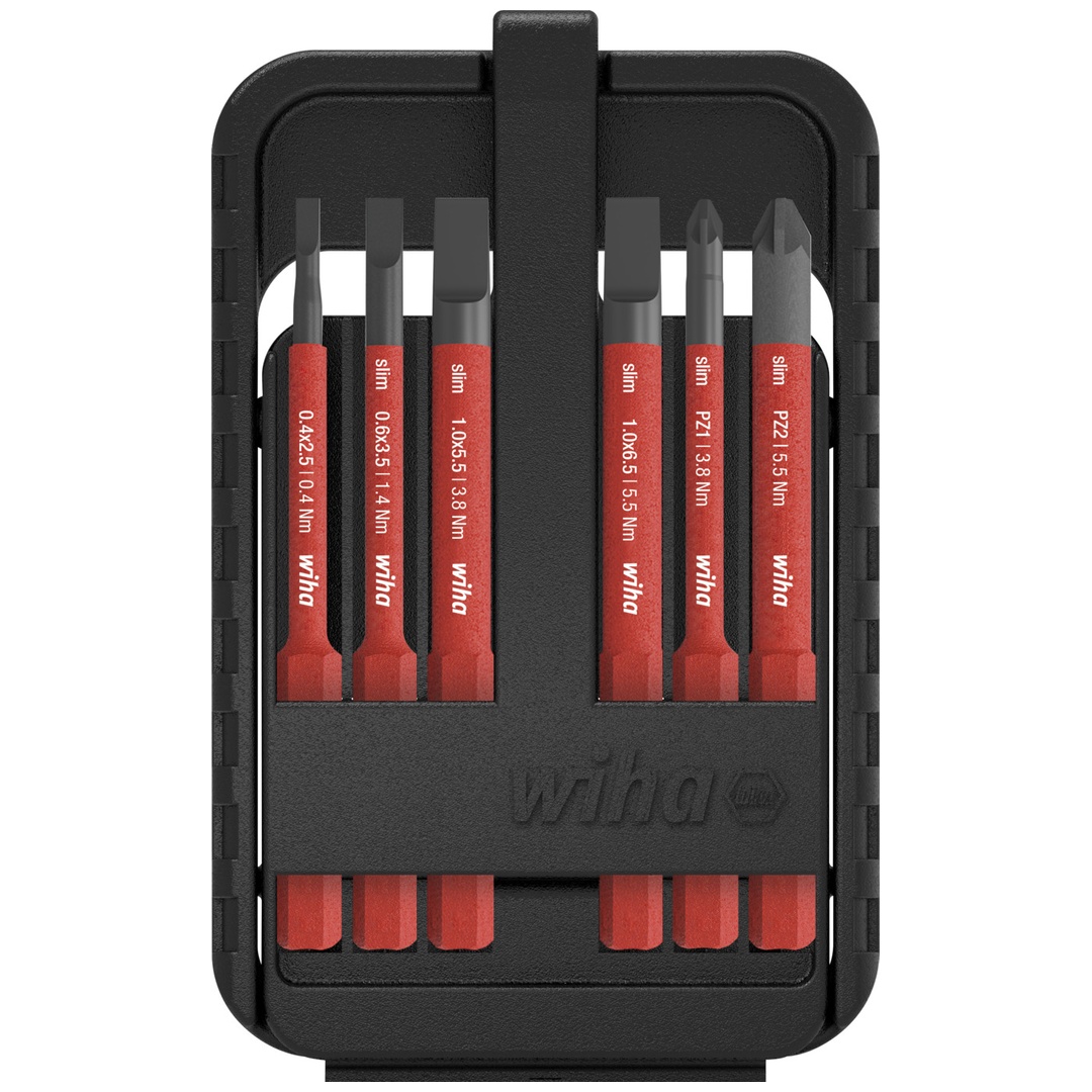 Wiha Bit Set slimBit electric Schlitz, Pozidriv 6-tlg.