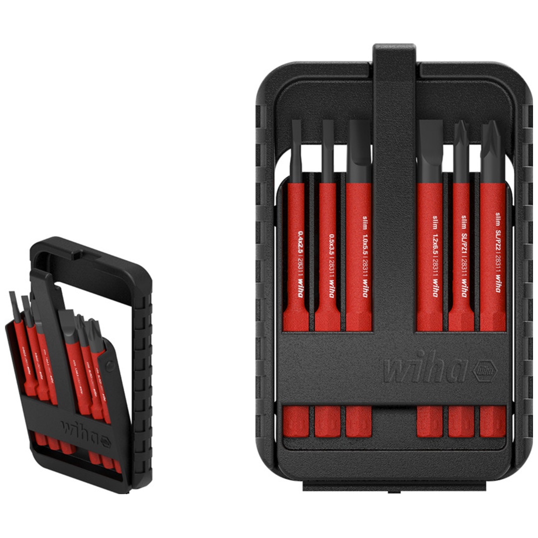 Wiha Bit Set slimBit electric Schlitz, PlusMinus/Pozidriv 6-tlg.