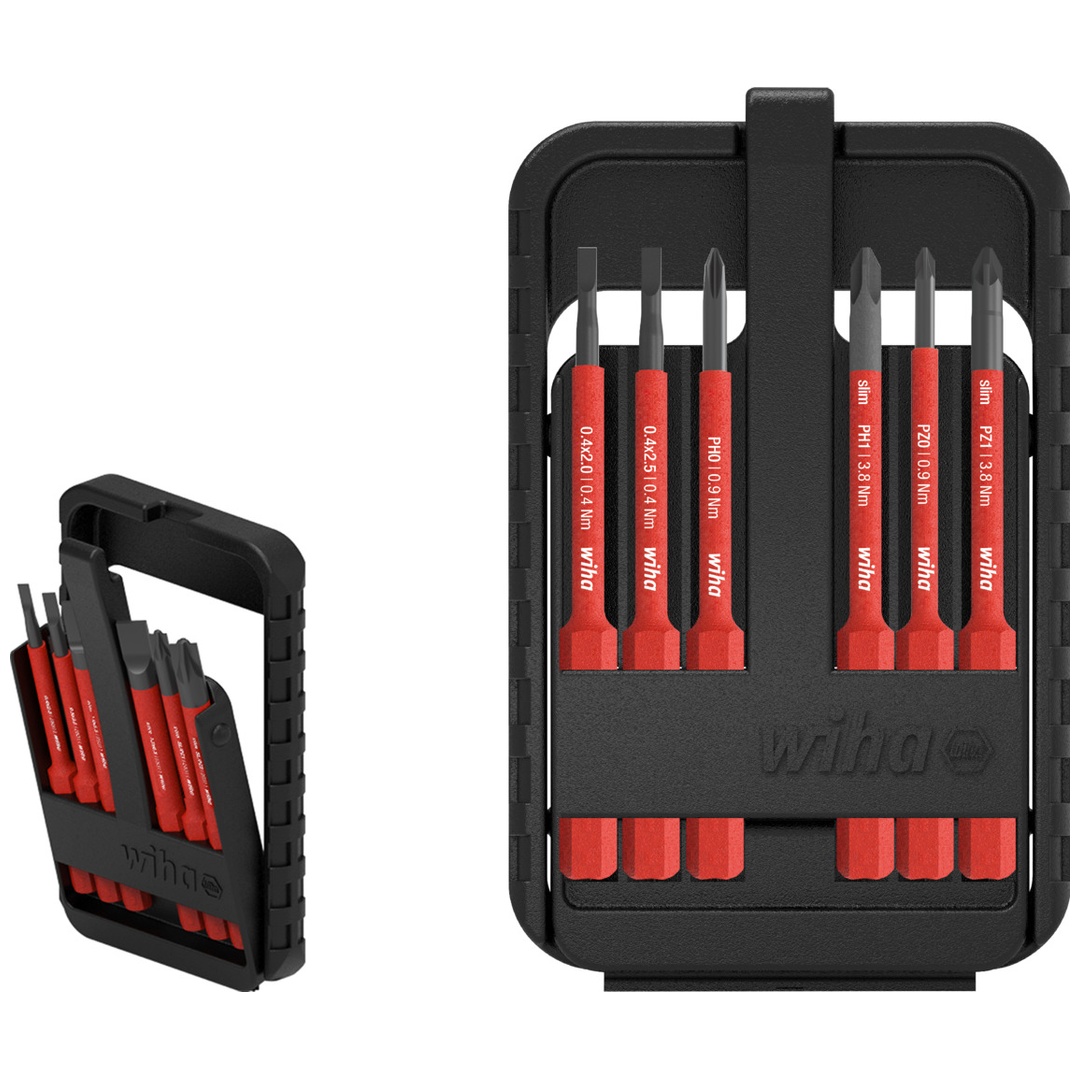 Wiha Bit Set slimBit electric Schlitz, Phillips, Pozidriv 6-tlg.