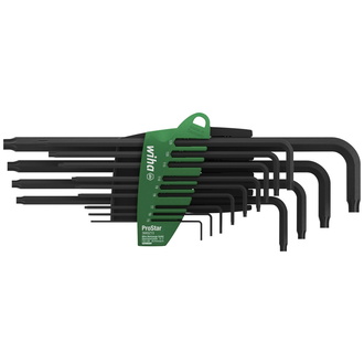 Wiha Stiftschlüssel Set mit ProStar Halter 13-tlg., Torx Winkelschlüssel Satz, Torxschlüssel T5+T6+T7+T8+T9+T10+T15+T20+T25+T27+T30+T40+T50 (24312)