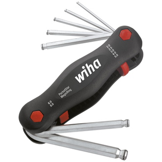 Wiha Multitool PocketStar Sechskant-Kugelkopf MagicRing 7-tlg., per Tastendruck schneller Zugriff, als Längs- und Quergriff einsetzbar (23031)