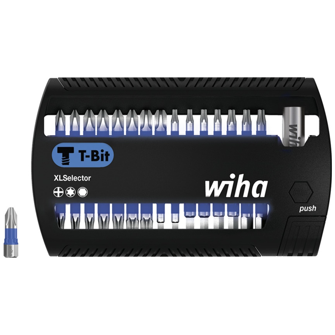 Wiha Bit Set XLSelector T-Bit 25 mm Phillips, TORX, Sechskant 31-tlg. 1/4 C6,3