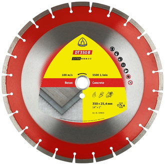 Klingspor DT 350 B Diamanttrennscheiben, 350 x 3 x 20 mm 24 Segmente 40 x 3 x 10 mm, Standardverzahnung