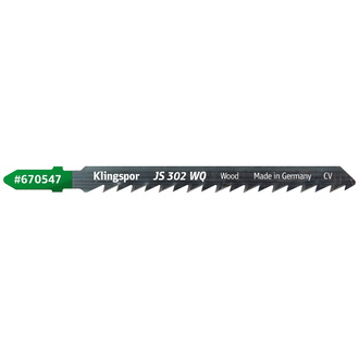 Klingspor JS 302 WQ Stichsägeblätter, 100 x 8 x 1,25 mm Nutzlänge 75Crom-Vanadium, kreuzgeschliffen, geschränkt , 6 Zähne pro Zoll, SB-verpackt im Kar