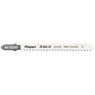 Klingspor JS 601 LF Stichsägeblätter, 100 x 8 x 1,45 mm Nutzlänge 75Crom-Vanadium, kreuzgeschliffen, konisch , 17 Zähne pro Zoll, SB-verpackt im Karto