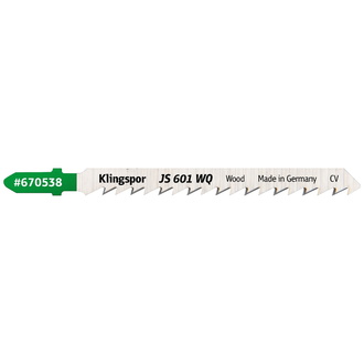 Klingspor JS 601 WQ Stichsägeblätter, 115 x 8 x 1,45 mm Nutzlänge 95Crom-Vanadium, kreuzgeschliffen, konisch , 6 Zähne pro Zoll, SB-verpackt im Karton