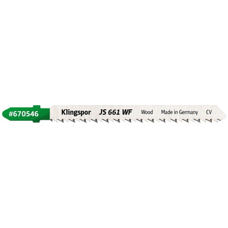 Klingspor JS 661 WF Stichsägeblätter, 100 x 8 x 1,45 mm Nutzlänge 75Crom-Vanadium, kreuzgeschliffen, konisch , 10 Zähne pro Zoll, SB-verpackt im Karto