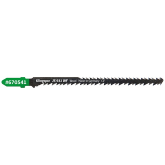 Klingspor JS 931 WF Stichsägeblätter, 115 x 5 x 1,45 mm Nutzlänge 95Crom-Vanadium, kreuzgeschliffen, konisch , 8-11 Zähne pro Zoll, SB-verpackt im Kar