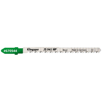 Klingspor JS 941 WF Stichsägeblätter, 100 x 5 x 1,45 mm Nutzlänge 75Crom-Vanadium, kreuzgeschliffen, konisch , 10-18 Zähne pro Zoll, SB-verpackt im Ka