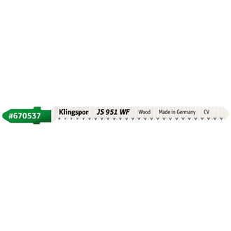 Klingspor JS 951 WF Stichsägeblätter, 100 x 8 x 1,45 mm Nutzlänge 75Crom-Vanadium, kreuzgeschliffen, konisch , 18 Zähne pro Zoll, SB-verpackt im Karto