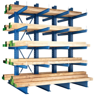 META-Regalbau Kragarmregal Heavy B3090xT2x800xH3000 mm doppelseitig RAL 5010 5 Ebenen Traglast 2520kg