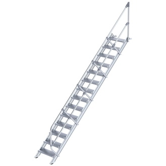 MUNK Alu-Treppe 45 Grad 14 Stufen B 600 mm lichte Höhe 2910 mm Ausladung 3179 mm