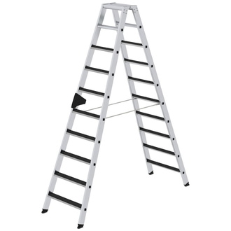 MUNK Alu-Stehleiter 2x10Stufen clip-step R13 Gesamthöhe 2,32 m Arbeitshöhe bis 3,85 m