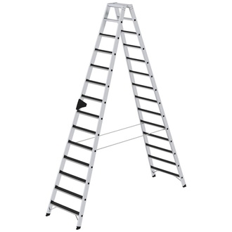 MUNK Alu-Stehleiter 2x14Stufen clip-step R13 Gesamthöhe 3,25 m Arbeitshöhe bis 4,80 m