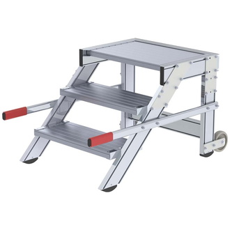 MUNK Alu-Arbeitspodest fahrbar3 Alu-Stufen B 600 mm Podesthöhe 0,59 m Arbeitshöhe bis 2,60 m