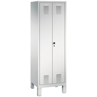 C+P Möbelsysteme Raumpflege-Geräteschrank B610xT500xH1850 mm 2 Abteile,RAL7035