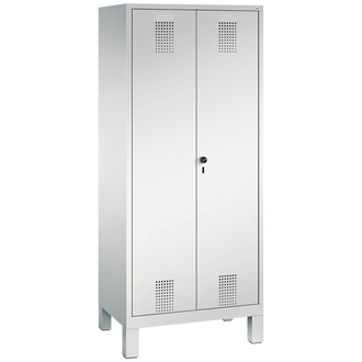 C+P Möbelsysteme Wäsche-Garderobenschrank B810xT500xH1850 mm 2 Abteile,RAL7035