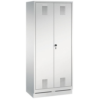 C+P Möbelsysteme Wäsche-Garderobenschrank B810xT500xH1800 mm 2 Abteile,RAL7035