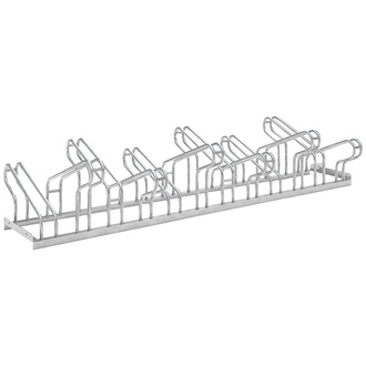 WSM Fahrrad-Bügelparker zweiseitig, verzinkt L 2100 mm, 12 Plätze