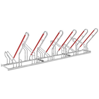 WSM Fahrrad-Anlehnparker einseitig, verzinkt L 3000 mm, 6 Plätze