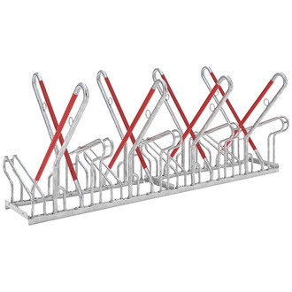 WSM Fahrrad-Anlehnparker zweiseitig, verzinkt L 2160 mm, 8 Plätze