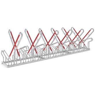 WSM Fahrrad-Anlehnparker zweiseitig, verzinkt L 3240 mm, 12 Plätze