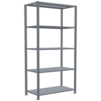 Schulte Steckregal, Grundregal, H2000xB1000xT500, 5 Böden, verzinkt, Fachlast 150 kg