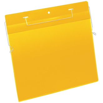 DURABLE Dokumententasche B297xH210 mm A4 quer gelb mit Drahtbügel VE 50 Stück