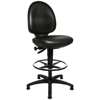 TOPSTAR Arbeitsstuhl TEC 50 Sitz Kunstleder schwarz Sitzhöhe 590-840 mm, mit Gleiter /Fußring