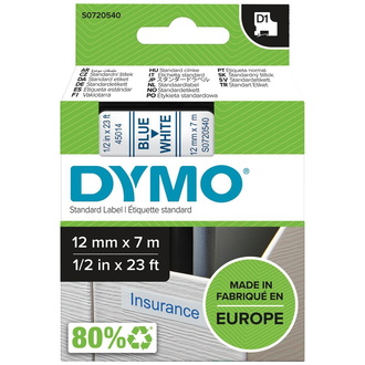 Schriftband D1 45014 blau/weiß 12mmx7m DYMO