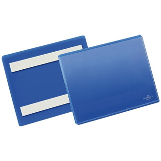 DURABLE Etikettentasche B148xH105 mm A6 quer blau, selbstklebend VE 50 Stück