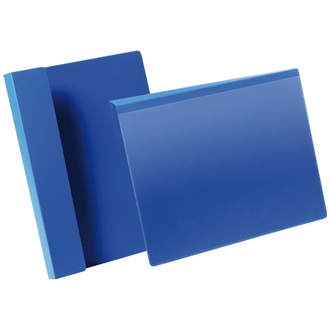 DURABLE Kennzeichnungstasche B297xH210 mm A4 quer blau, mit Falz VE 50 Stück
