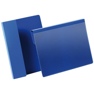 DURABLE Kennzeichnungstasche B210xH148 mm A5 quer blau, mit Falz VE 50 Stück