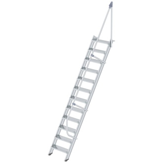 MUNK Alu-Treppe 60 Grad 12 Stufen B 600 mm lichte Höhe 2900 mm Ausladung 1891 mm