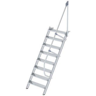 MUNK Alu-Treppe 60 Grad 8 Stufen B 800 mm lichte Höhe 1940 mm Ausladung 1361 mm