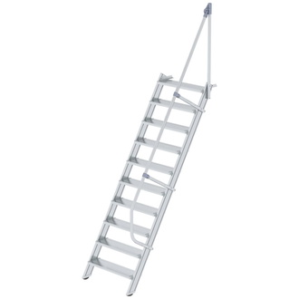 MUNK Alu-Treppe 60 Grad 10 Stufen B 800 mm lichte Höhe 2420 mm Ausladung 1626 mm